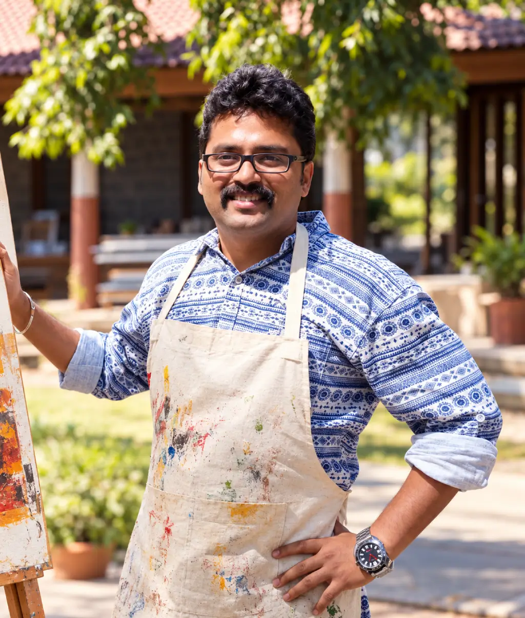 Prashant Kulkarni in his studio